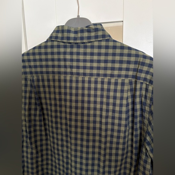 Men's Sonoma Green and Navy Checkered Button-Up Shirt- Medium - Picture 7 of 9